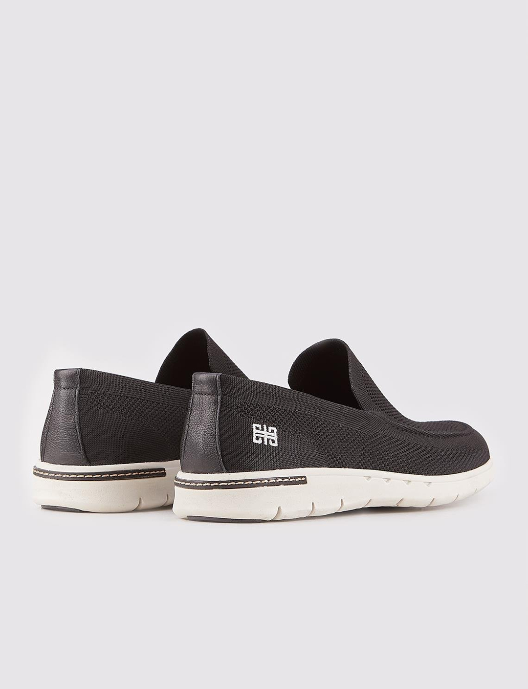 Beyaz Tabanlı Triko Siyah Erkek Günlük Ayakkabı