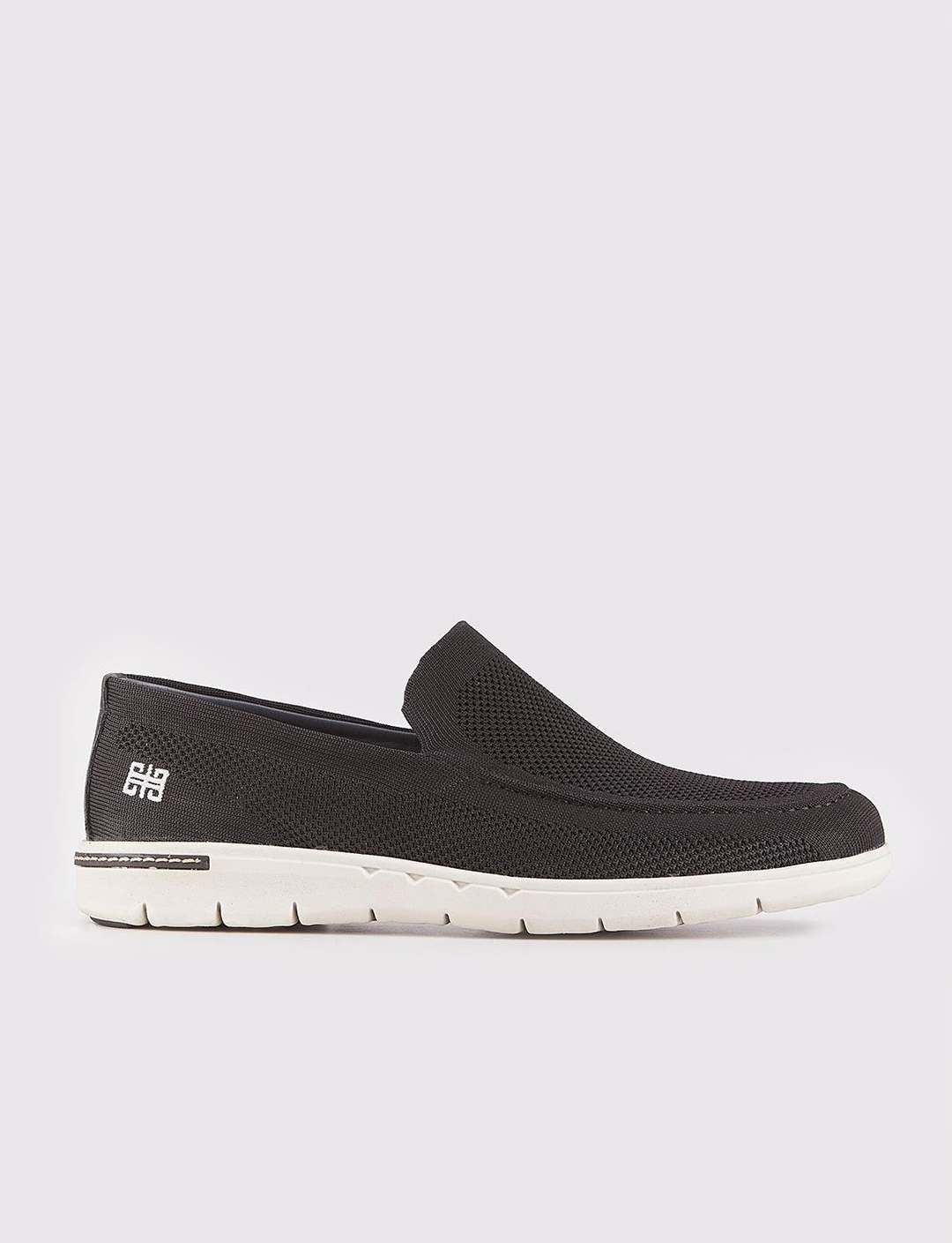 Beyaz Tabanlı Triko Siyah Erkek Günlük Ayakkabı