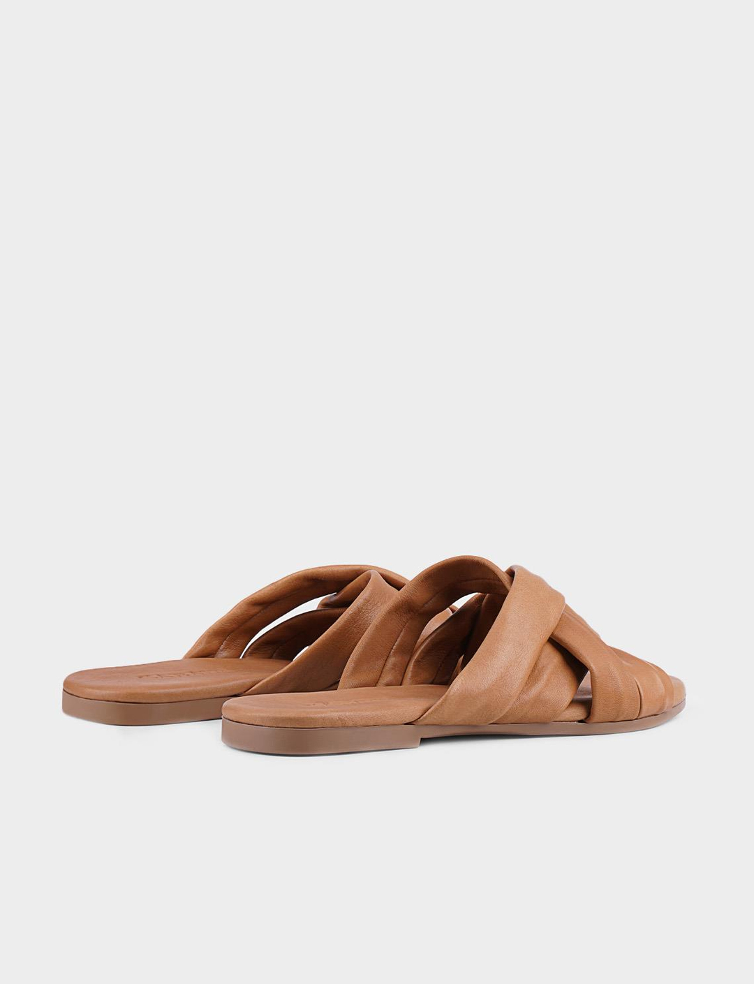 Women Tan Genuine Leather Slippers