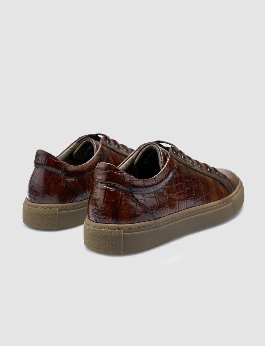 Croco Hakiki Deri Kahverengi Erkek Ayakkabı