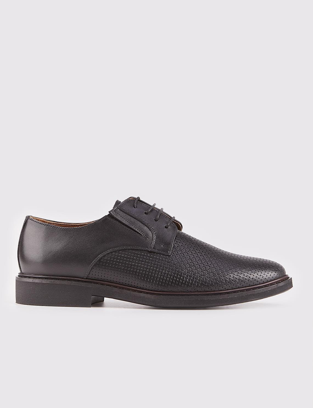 Men Black Genuine Leather Oxford Shoes