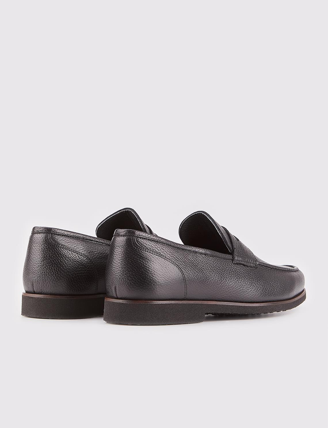 Erkek Hakiki Deri Eva Tabanlı Siyah Günlük Ayakkabı