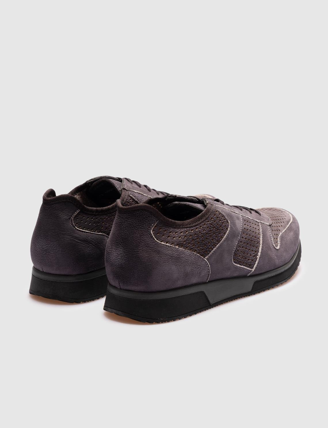 Men Gray Genuine Leather Nubuck Lace Up Daily Shoes