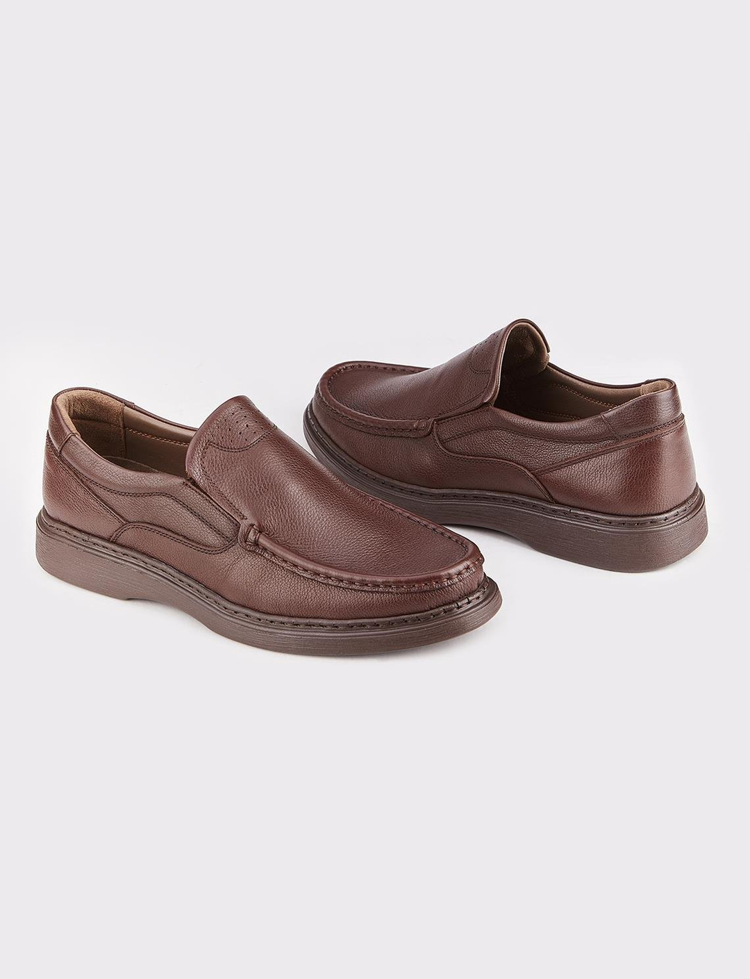 Erkek Hakiki Deri Günlük Kahverengi Ayakkabı