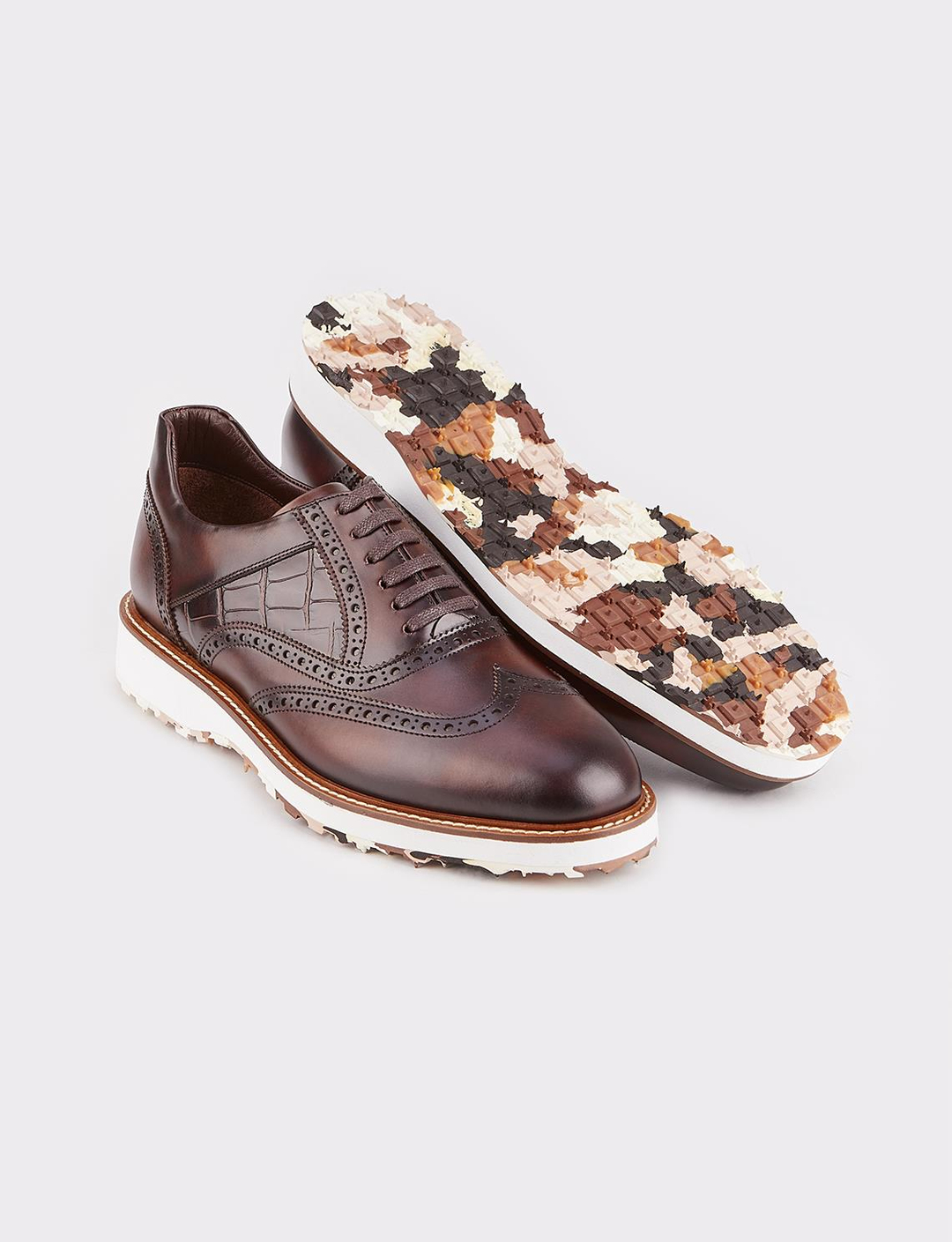 Erkek Hakiki Deri Kahverengi Bağcıklı Günlük Ayakkabı