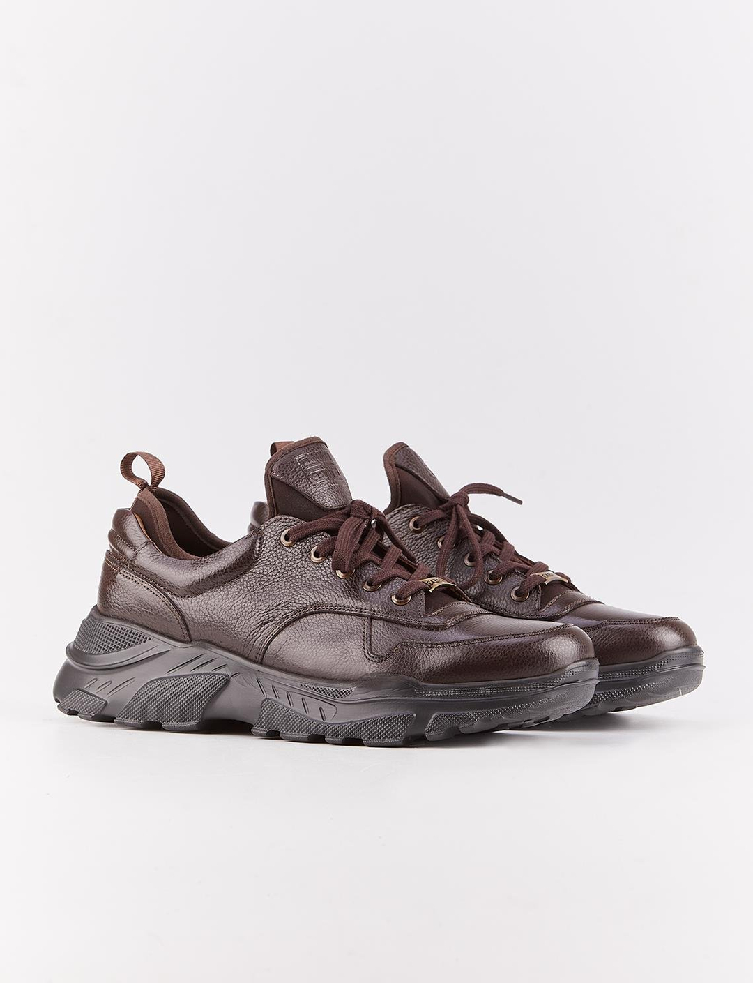 Erkek Hakiki Deri Kahverengi Bağcıklı Spor Ayakkabı