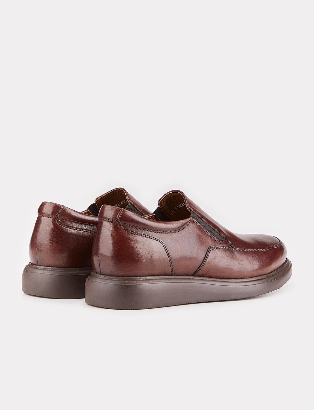 Men Brown Genuine Leather Slip On Casual Shoes