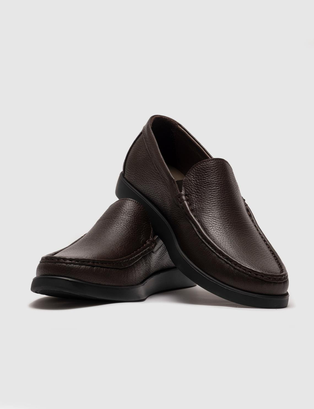 Men Brown Genuine Leather Slip On Shoes