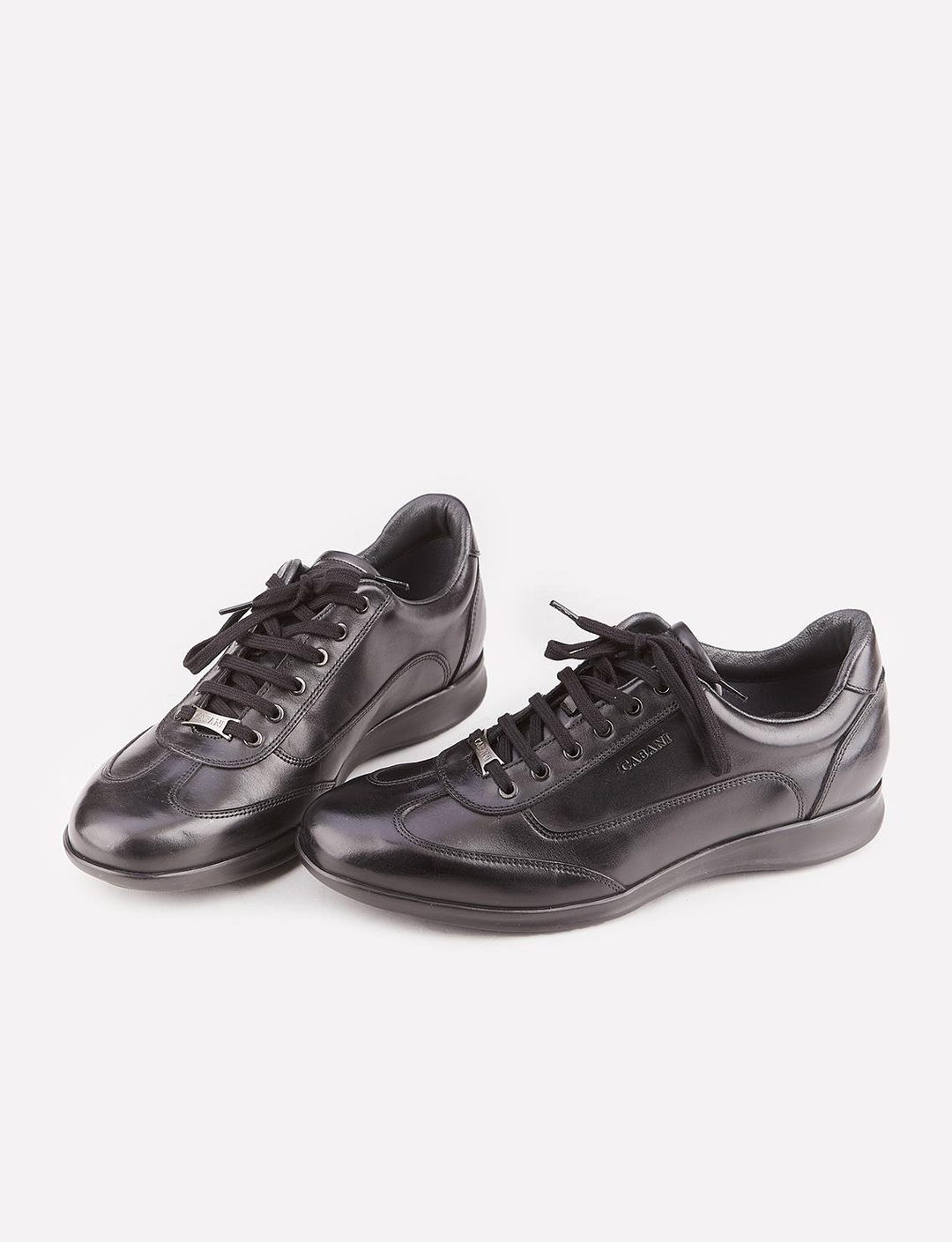 Erkek Hakiki Deri Kauçuk Tabanlı Siyah Bağcıklı Günlük Ayakkabı