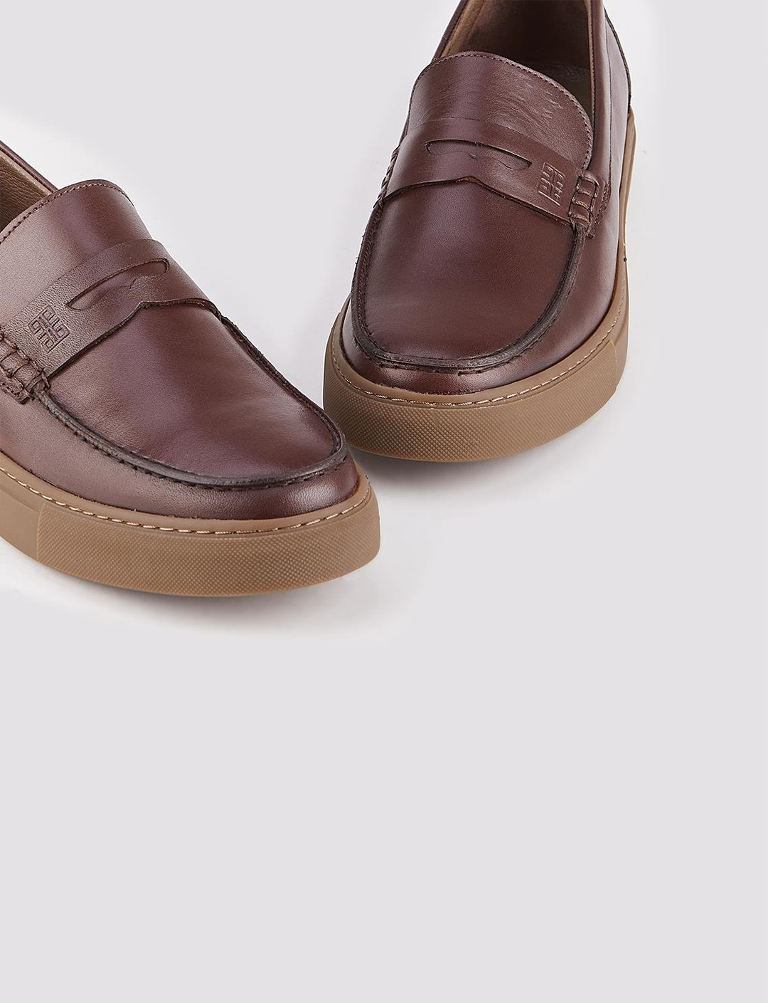 Erkek Hakiki Deri Kışlık Kahverengi Loafer Ayakkabı