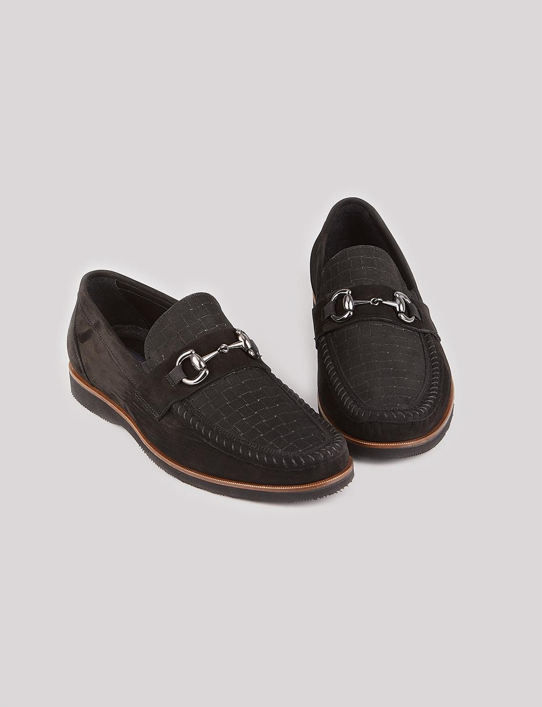 Erkek Hakiki Deri Metal Toka Aksesuarlı Siyah Günlük Ayakkabı