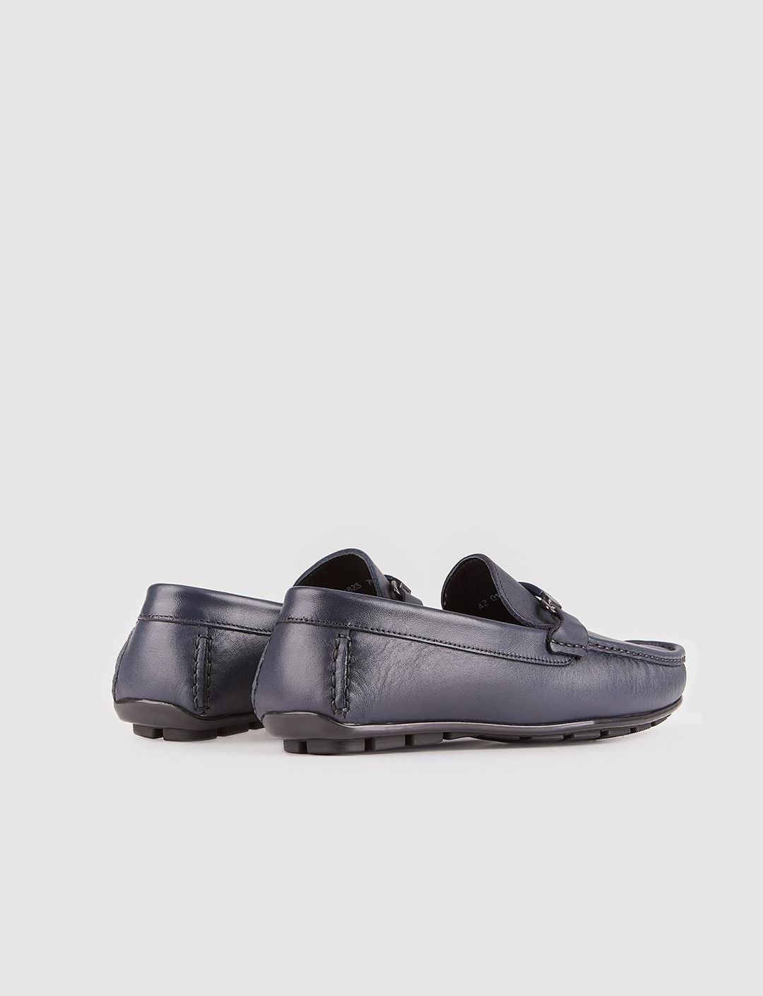 Men Navy Blue Genuine Leather Loafers