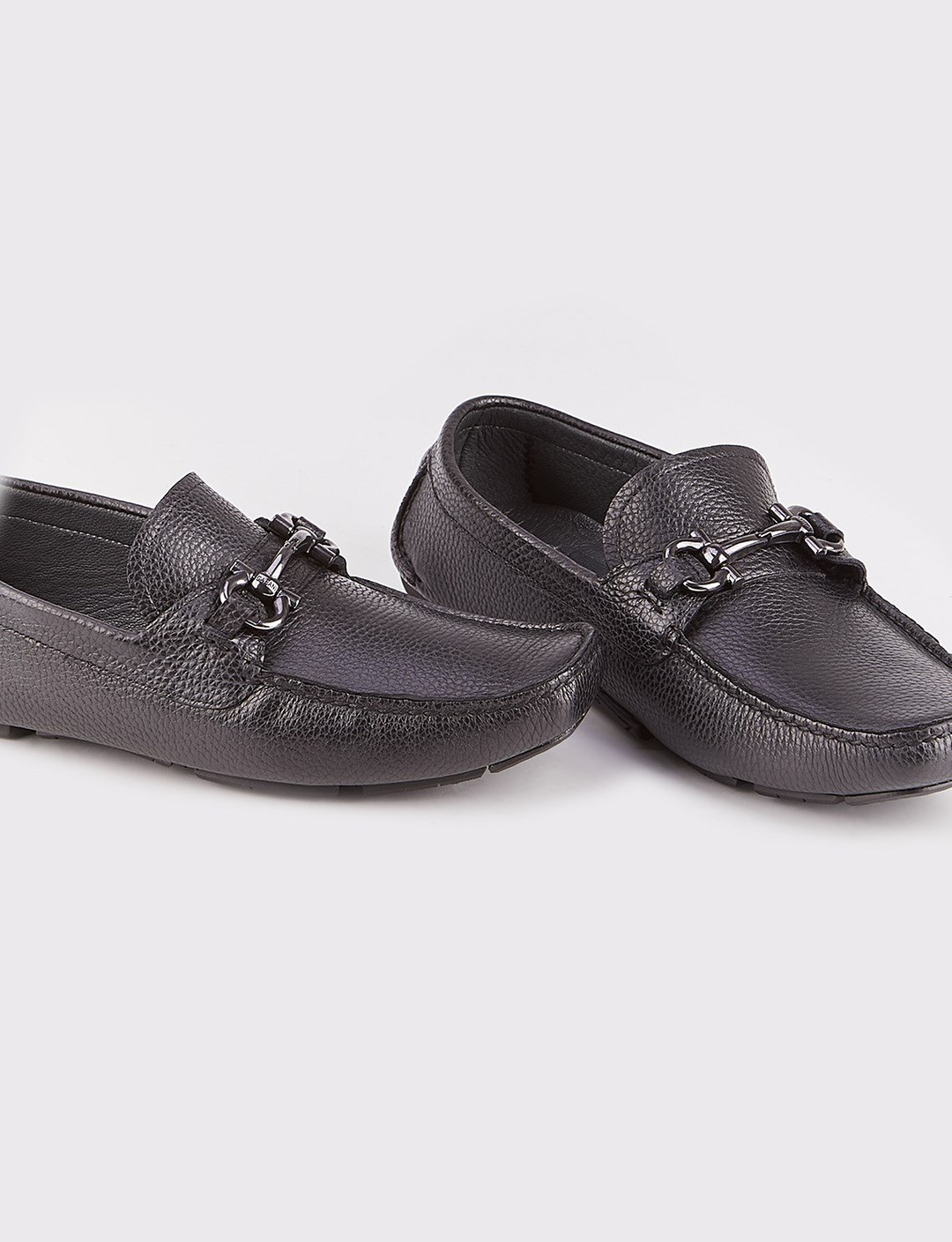 Erkek Hakiki Deri Toka Detaylı Siyah Loafer Ayakkabı