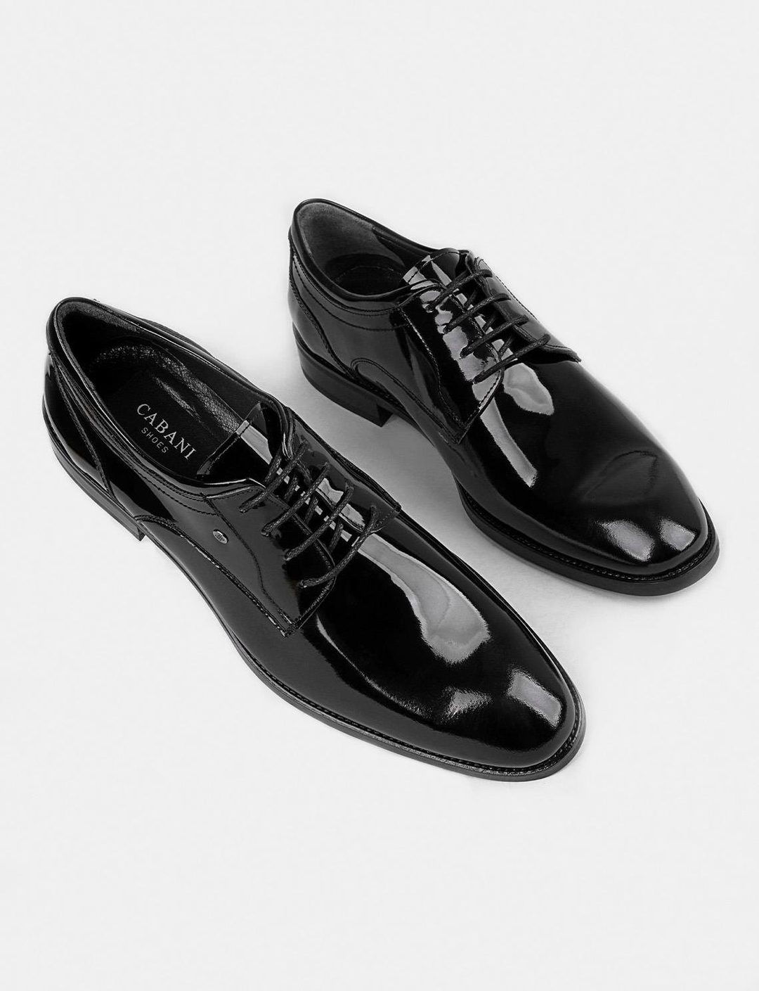 Erkek Rugan Hakiki Deri Siyah Bağcıklı Klasik Ayakkabı