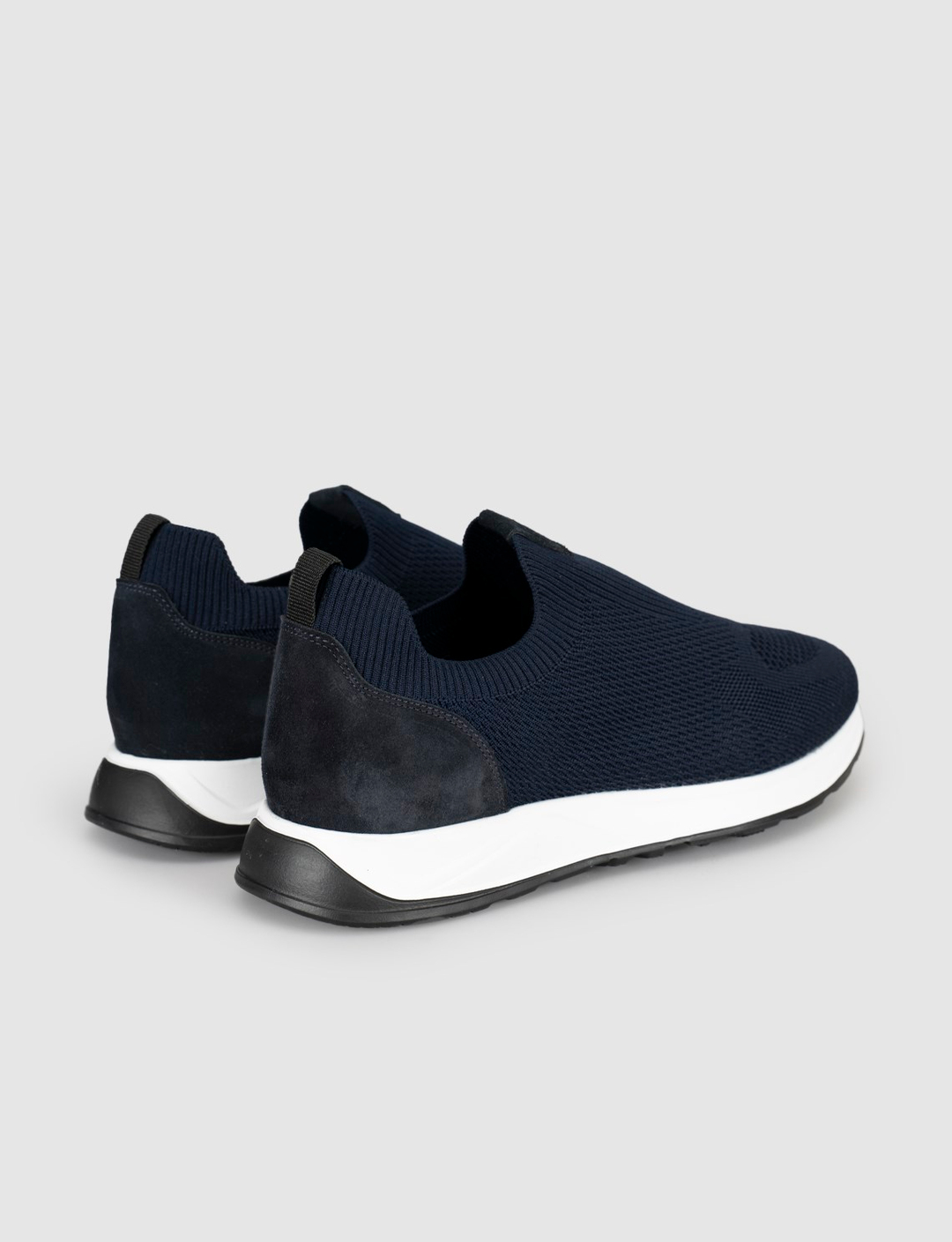 Erkek Siyah Triko Hakiki Deri Yazlık Slip-On Ayakkabı