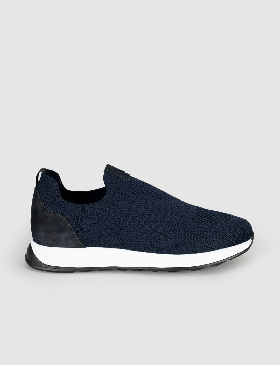 Erkek Siyah Triko Hakiki Deri Yazlık Slip-On Ayakkabı