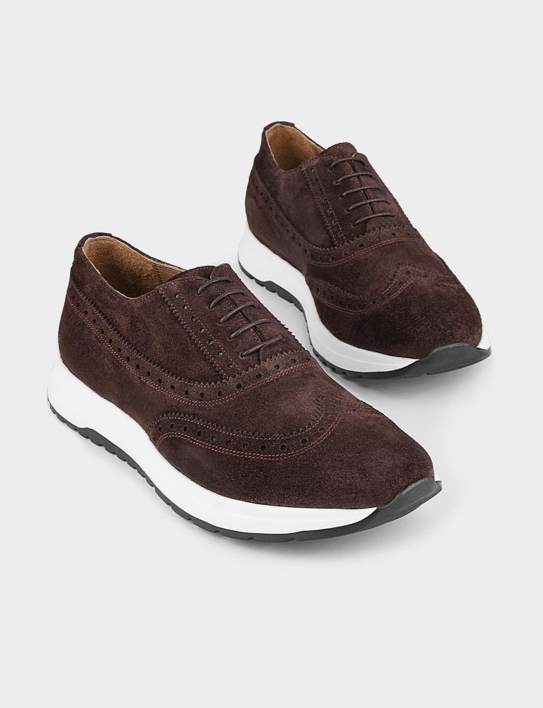 Eva Taban Hakiki Deri Kahverengi Süet Erkek Günlük Ayakkabı