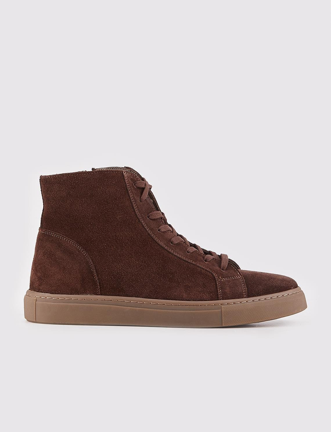 Hakiki Deri Astarlı Kahverengi Bağcıklı Erkek Günlük Bot