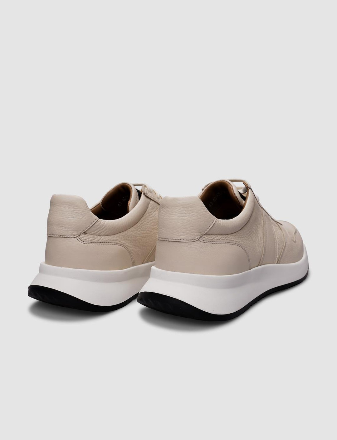 Hakiki Deri Bej Bağcıklı Erkek Spor Ayakkabı