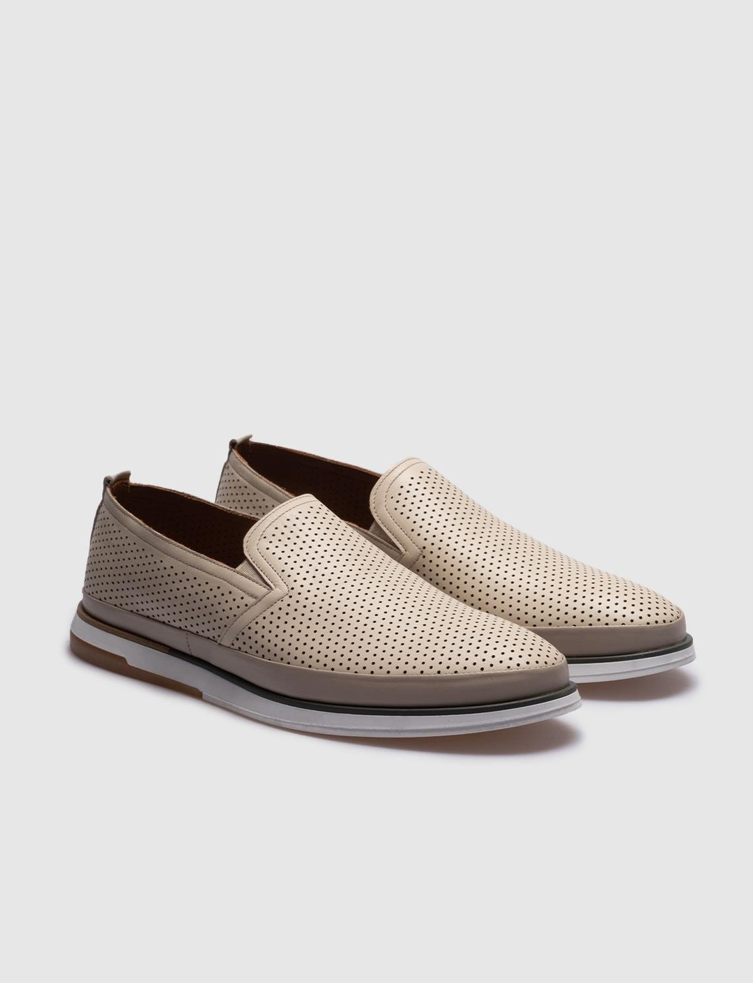 Hakiki Deri Bej Erkek Günlük Ayakkabı