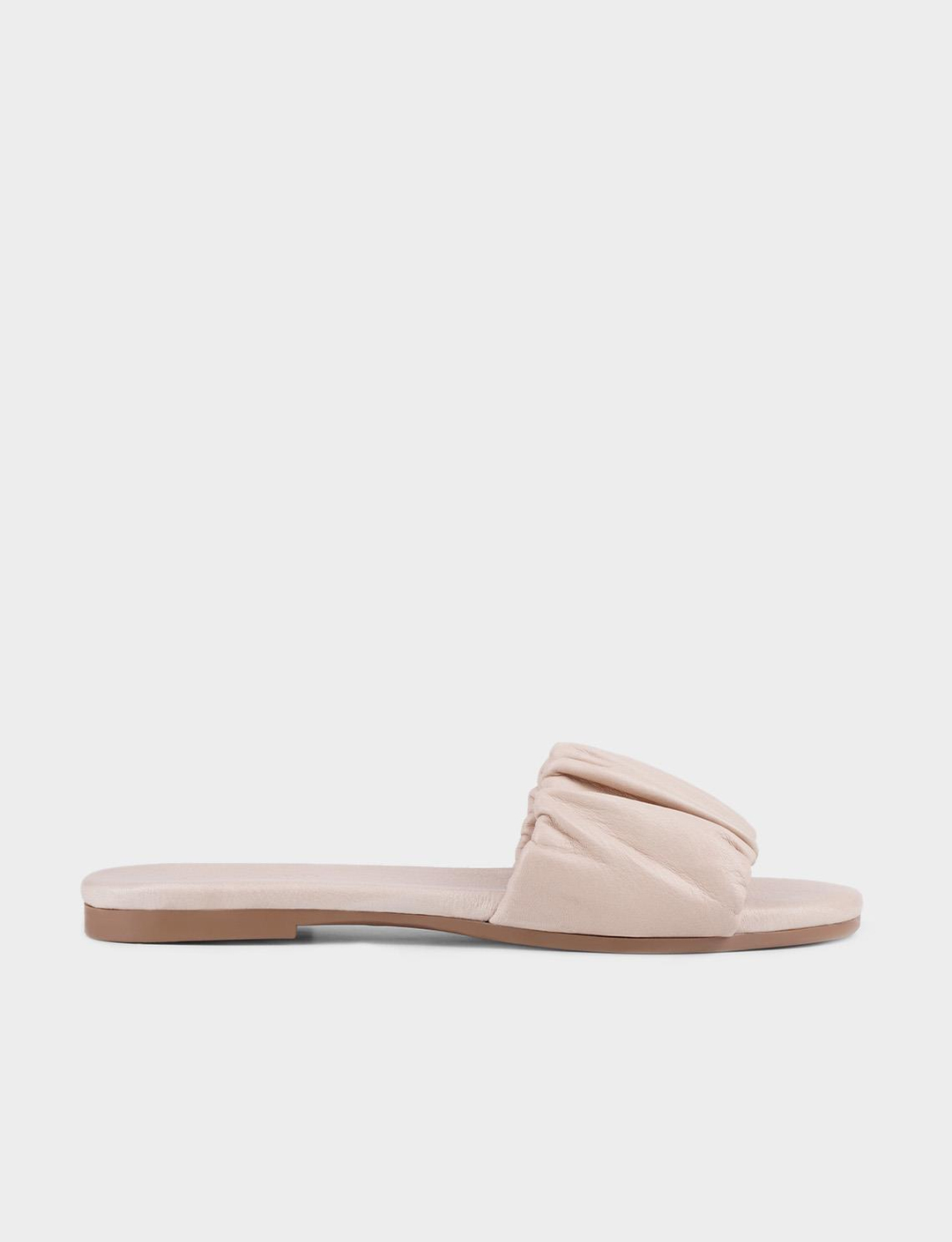 Women Beige Genuine Leather Slippers