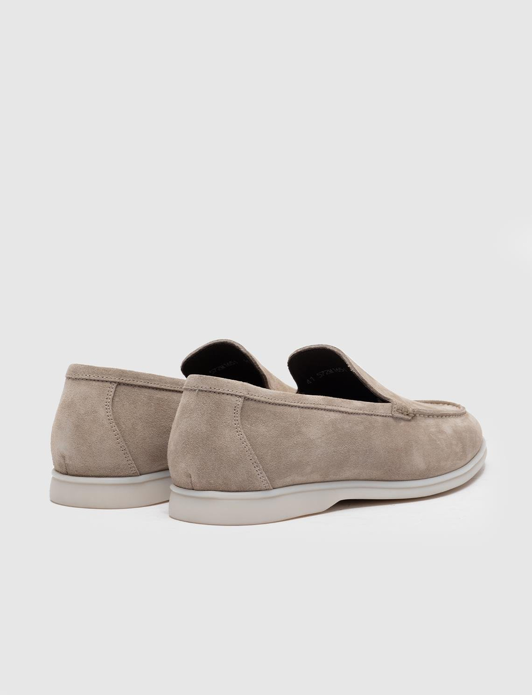 Men Beige Genuine Leather Suede Slip Ons