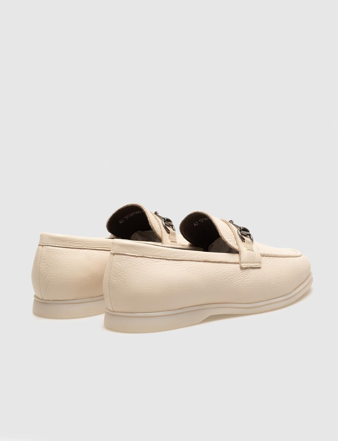 Hakiki Deri Bej Tokalı Erkek Loafer