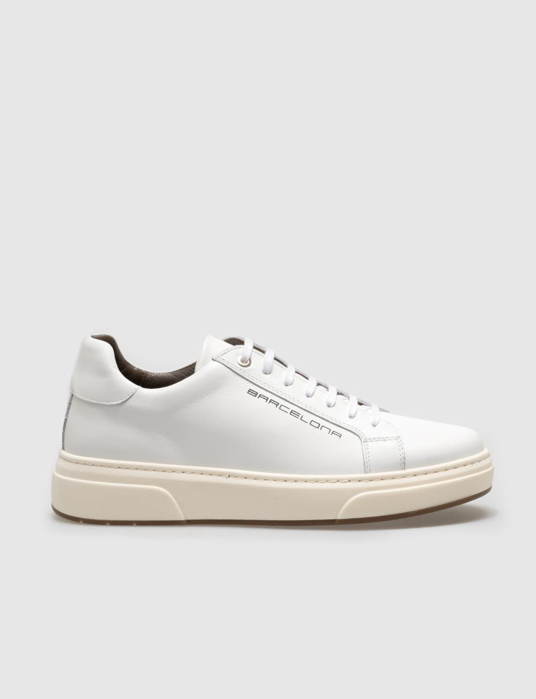 Men White Genuine Leather Letter Decor Sneakers