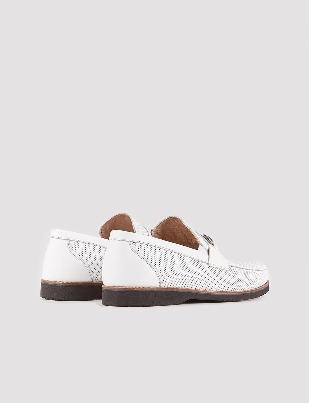 Hakiki Deri Beyaz Erkek Eva Taban Günlük Ayakkabı