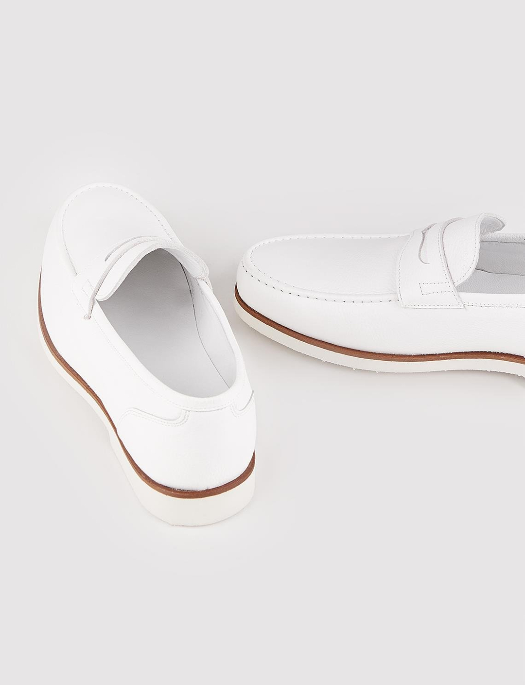 Hakiki Deri Beyaz Erkek Klasik Günlük Ayakkabı