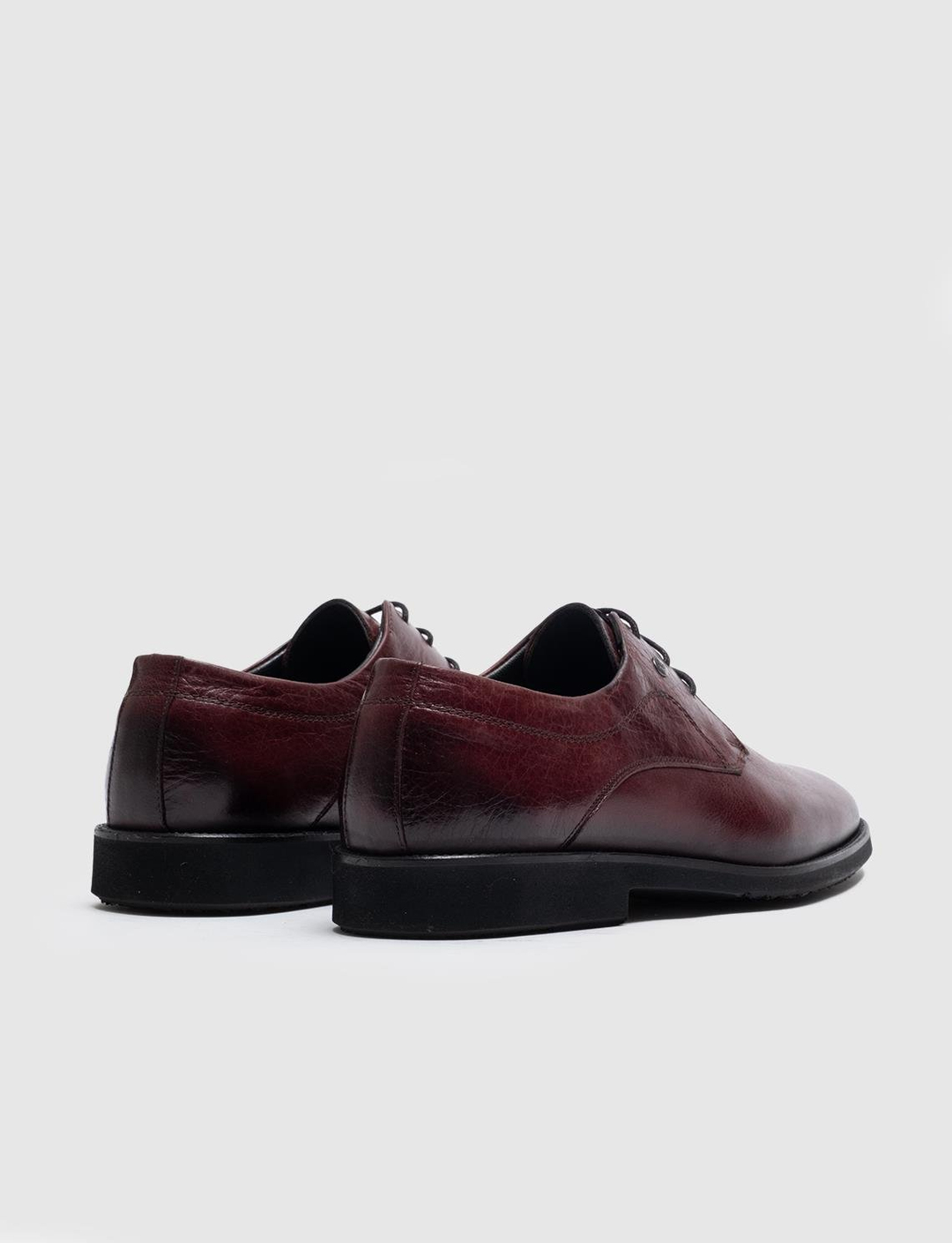 Men Burgundy Genuine Leather Lace Up Casual Shoes