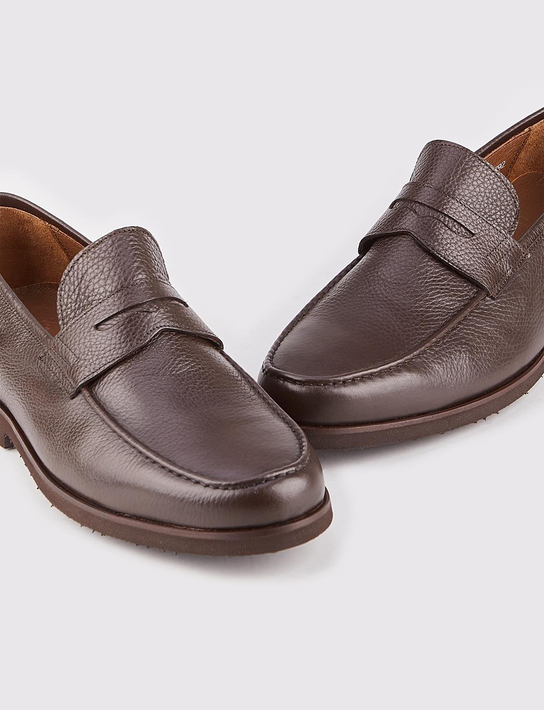 Hakiki Deri Eva Taban Kahverengi Erkek Günlük Ayakkabı