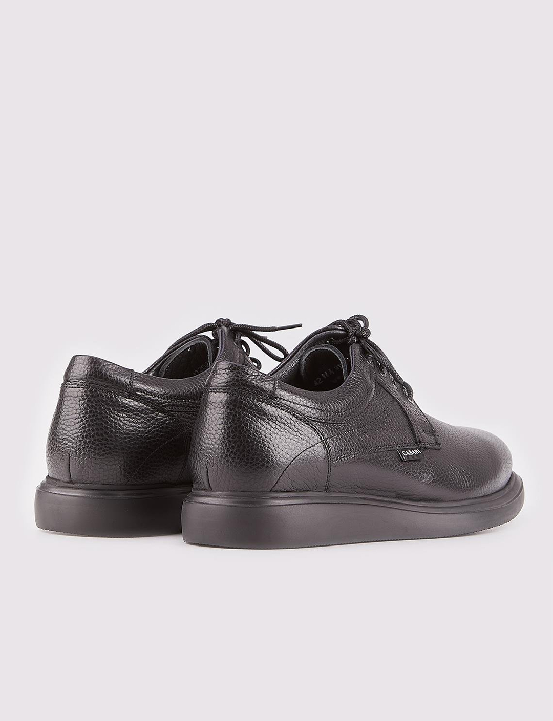 Hakiki Deri Eva Taban Siyah Bağcıklı Erkek Günlük Ayakkabı