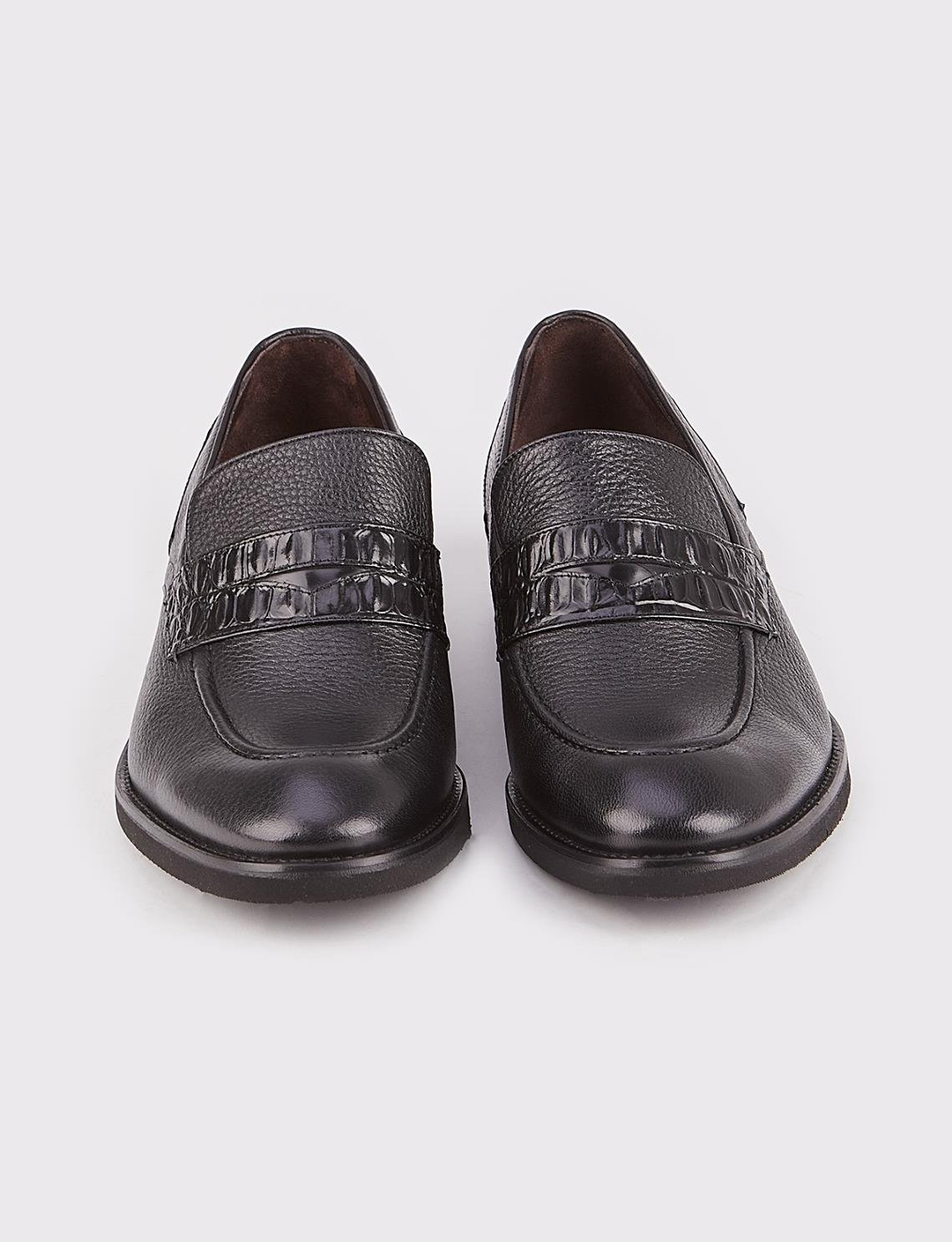 Hakiki Deri Eva Tabanlı Siyah Erkek Klasik Ayakkabı