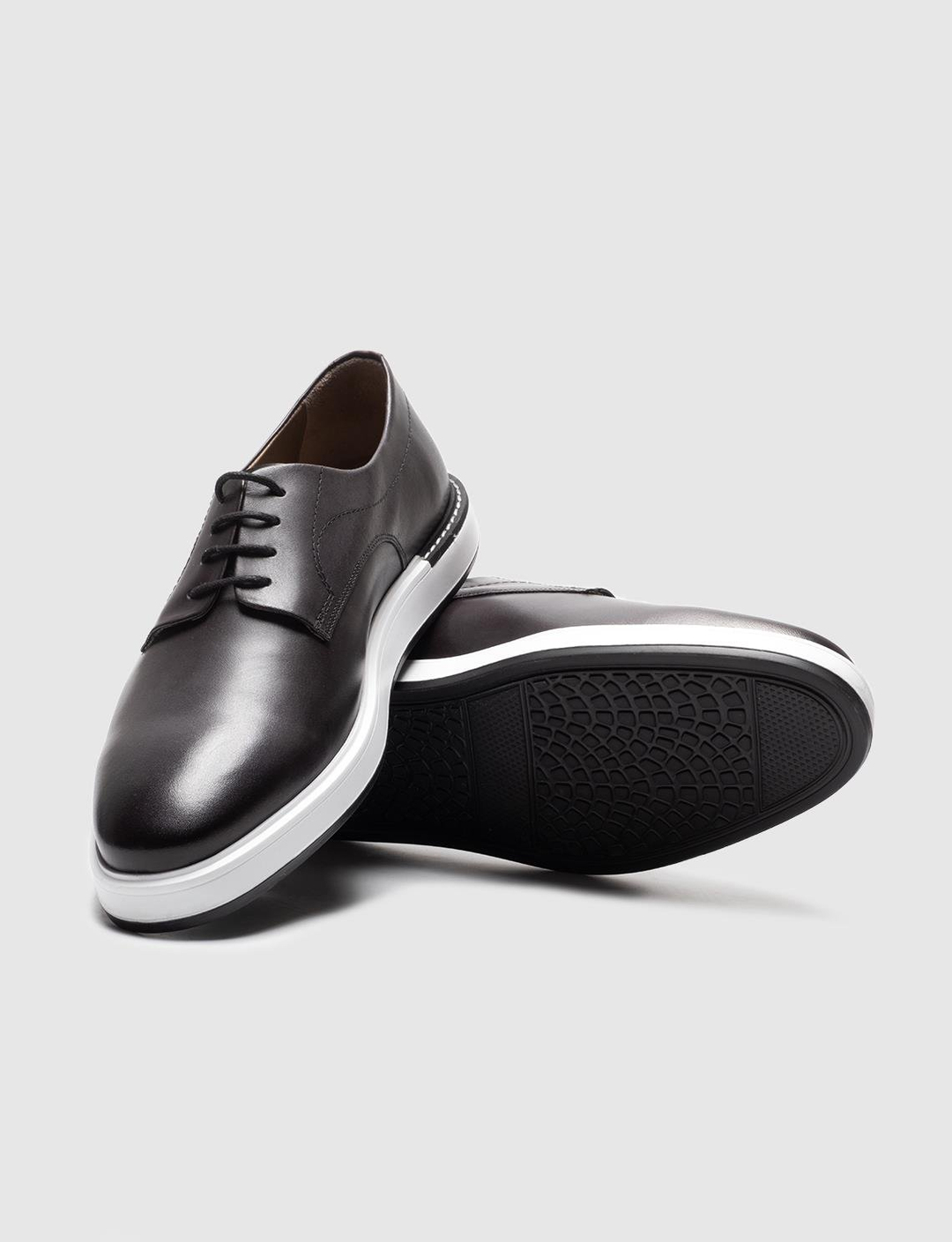 Hakiki Deri Gri Bağcıklı Erkek Günlük Ayakkabı