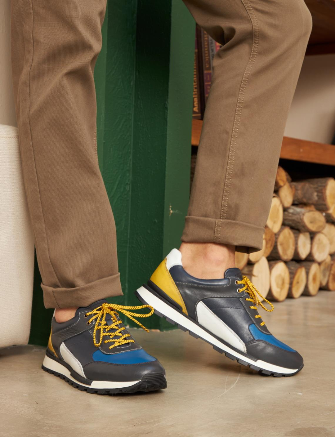 Hakiki Deri Gri Bağcıklı Erkek Spor Ayakkabı