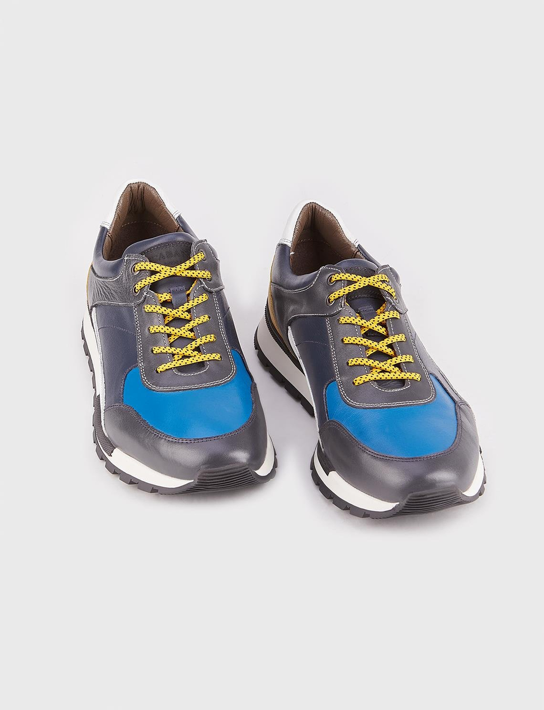 Hakiki Deri Gri Bağcıklı Erkek Spor Ayakkabı