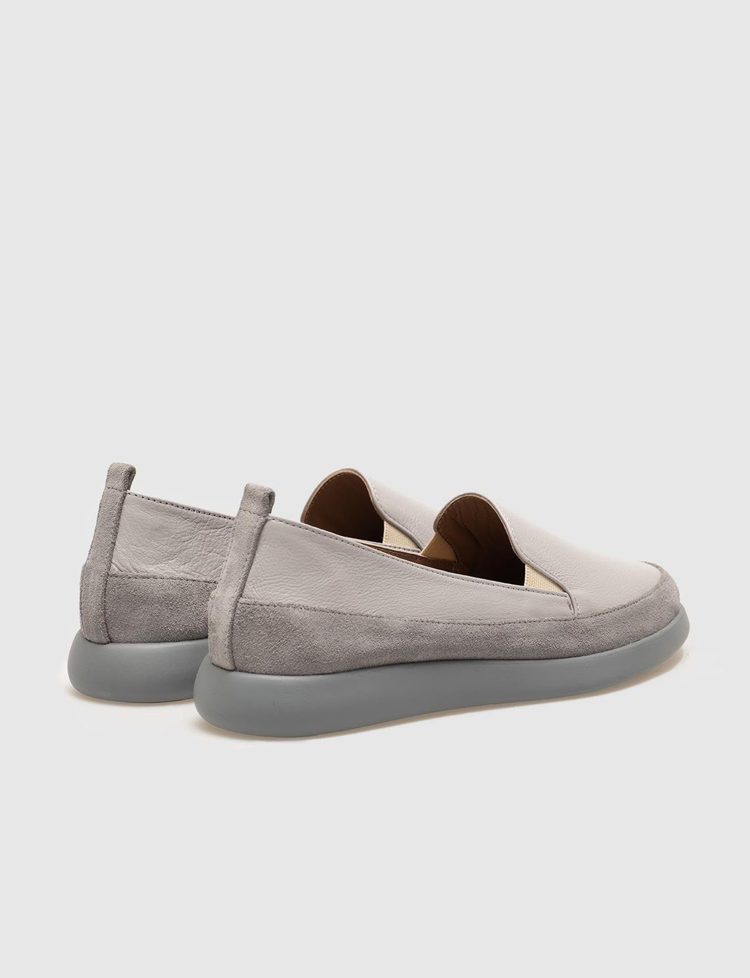 Women Grey Genuine Leather Flat Shoes