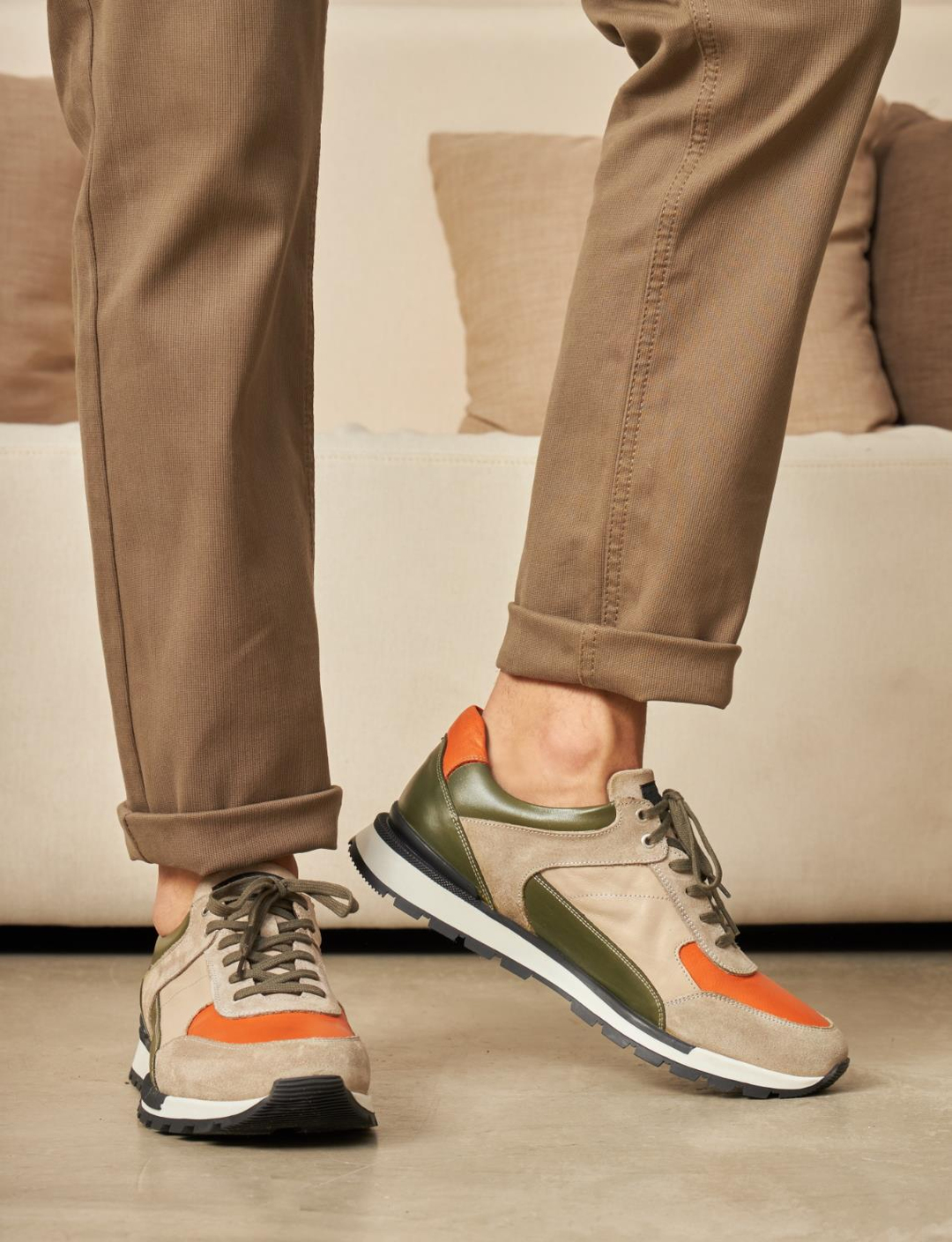 Hakiki Deri Haki Bağcıklı Erkek Spor Ayakkabı