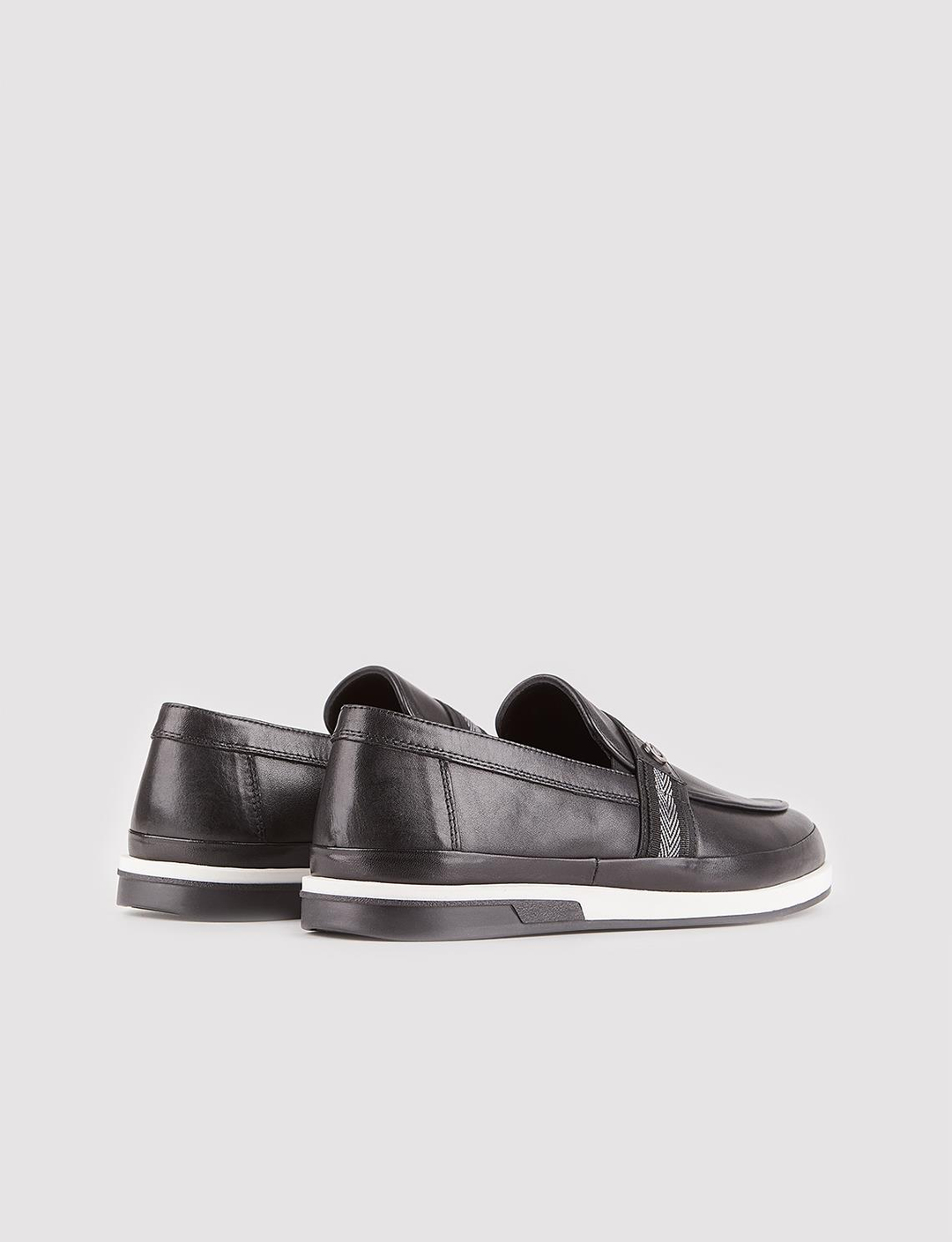 Hakiki Deri Hazır Taban Siyah Erkek Günlük Ayakkabı