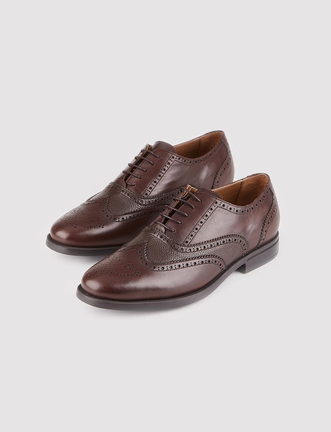 Men Brown Genuine Leather Lace Up Casual Shoes