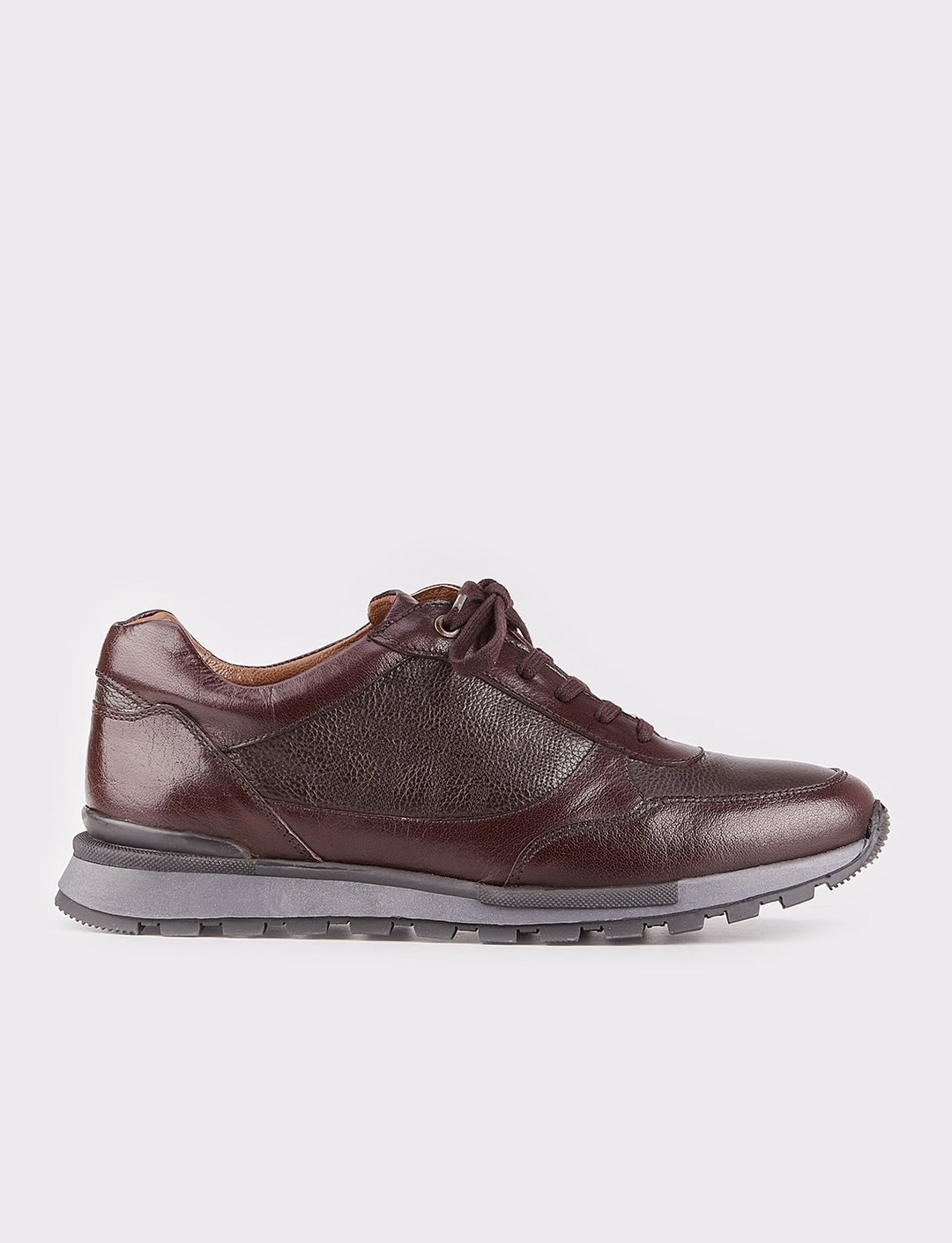 Men Brown Genuine Leather Lace Up Casual Shoes