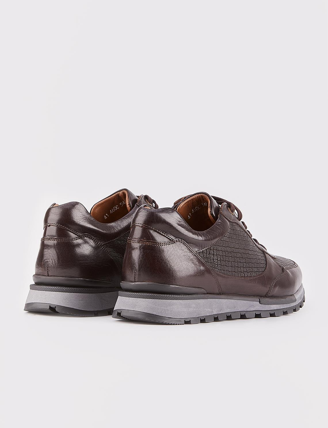 Hakiki Deri Kahverengi Bağcıklı Erkek Spor Ayakkabı