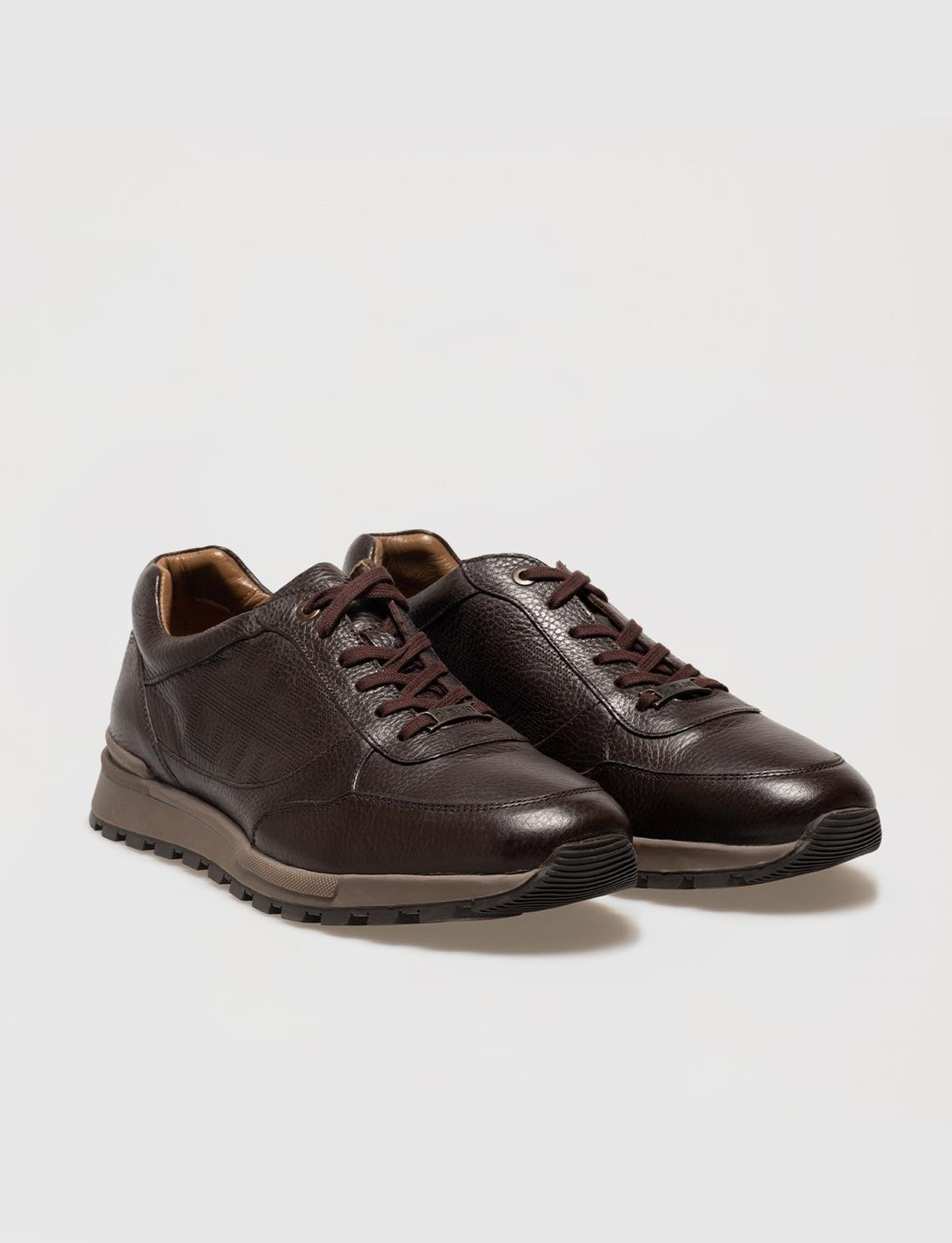 Hakiki Deri Kahverengi Bağcıklı Erkek Spor Ayakkabı