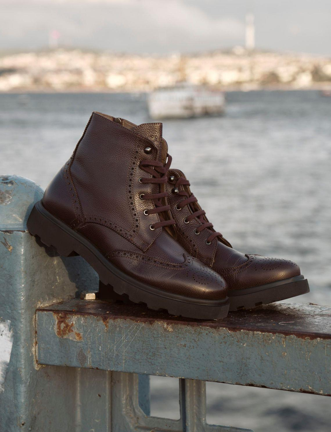 Hakiki Deri Kahverengi Bağcıklı Erkek Günlük Bot