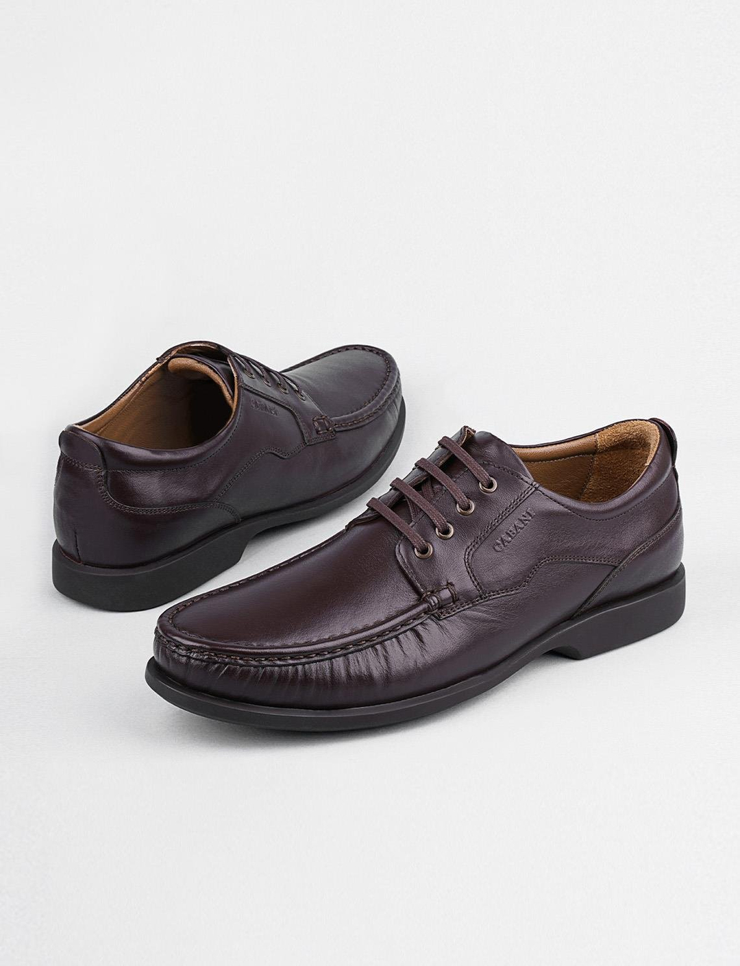 Men Brown Genuine Leather Lace Up Casual Shoes