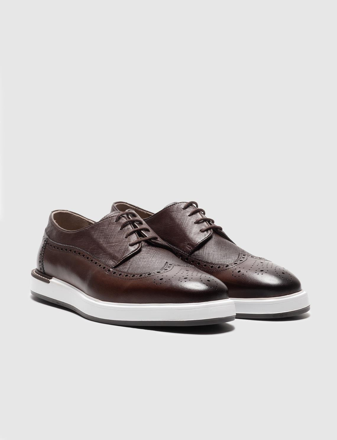 Hakiki Deri Kahverengi Bağcıklı Erkek Günlük Ayakkabı