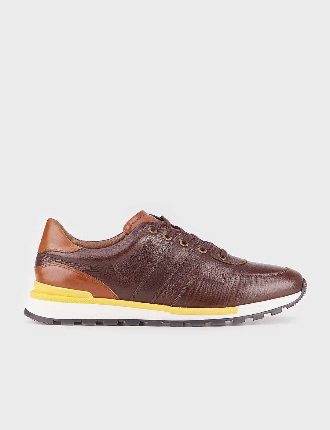 Hakiki Deri Kahverengi Bağcıklı Erkek Günlük Ayakkabı