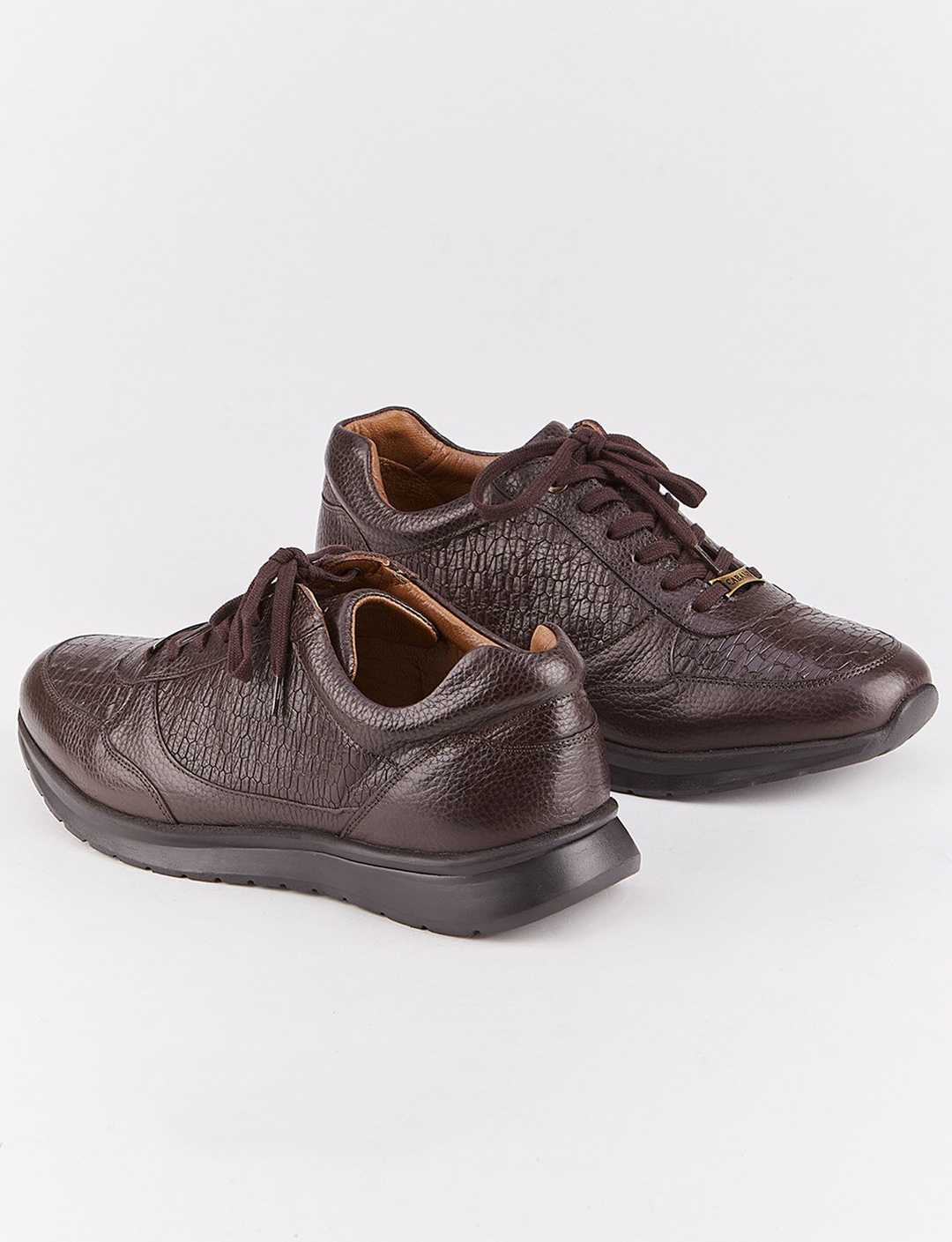 Hakiki Deri Kahverengi Bağcıklı Erkek Spor Ayakkabı