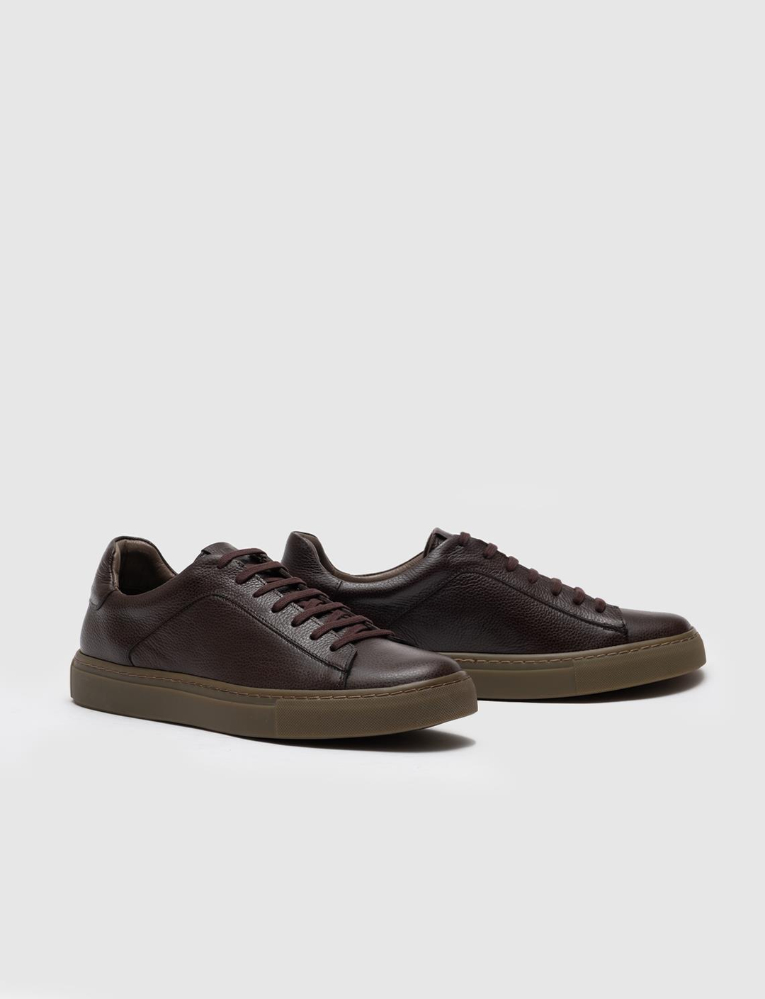 Hakiki Deri Kahverengi Bağcıklı Erkek Spor Ayakkabı